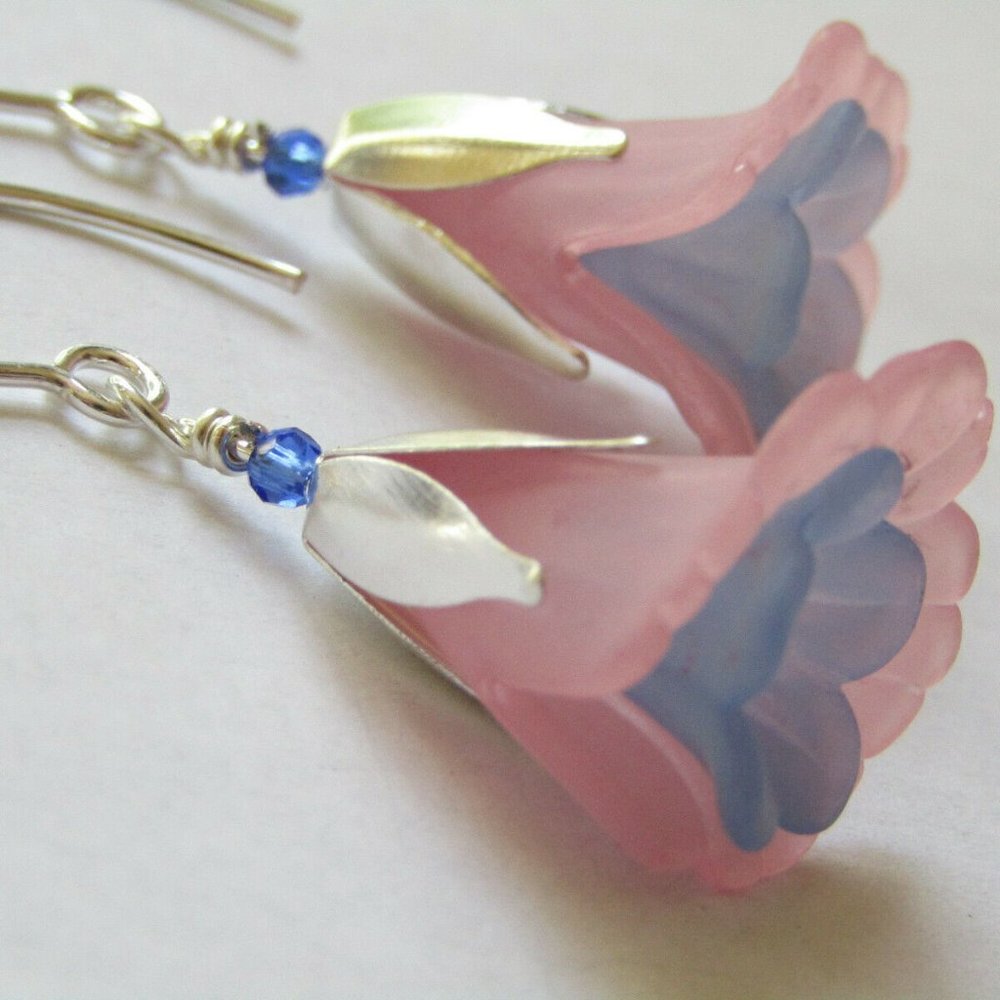 Pink & Blue FLOWER EARRINGS